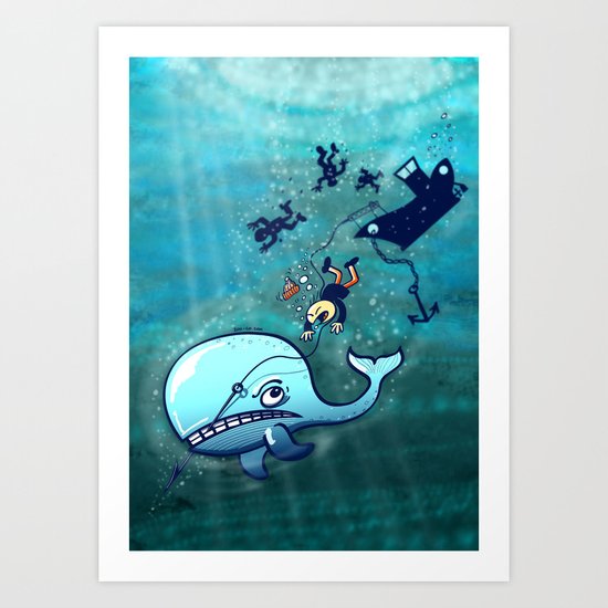 Whales are Furious! Art Print