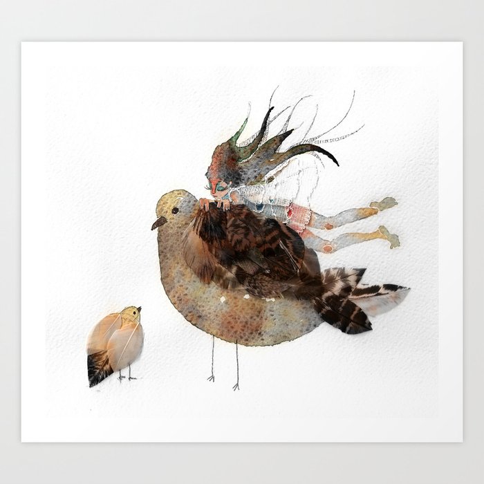 a bird thing Art Print by wabisabi | Society6