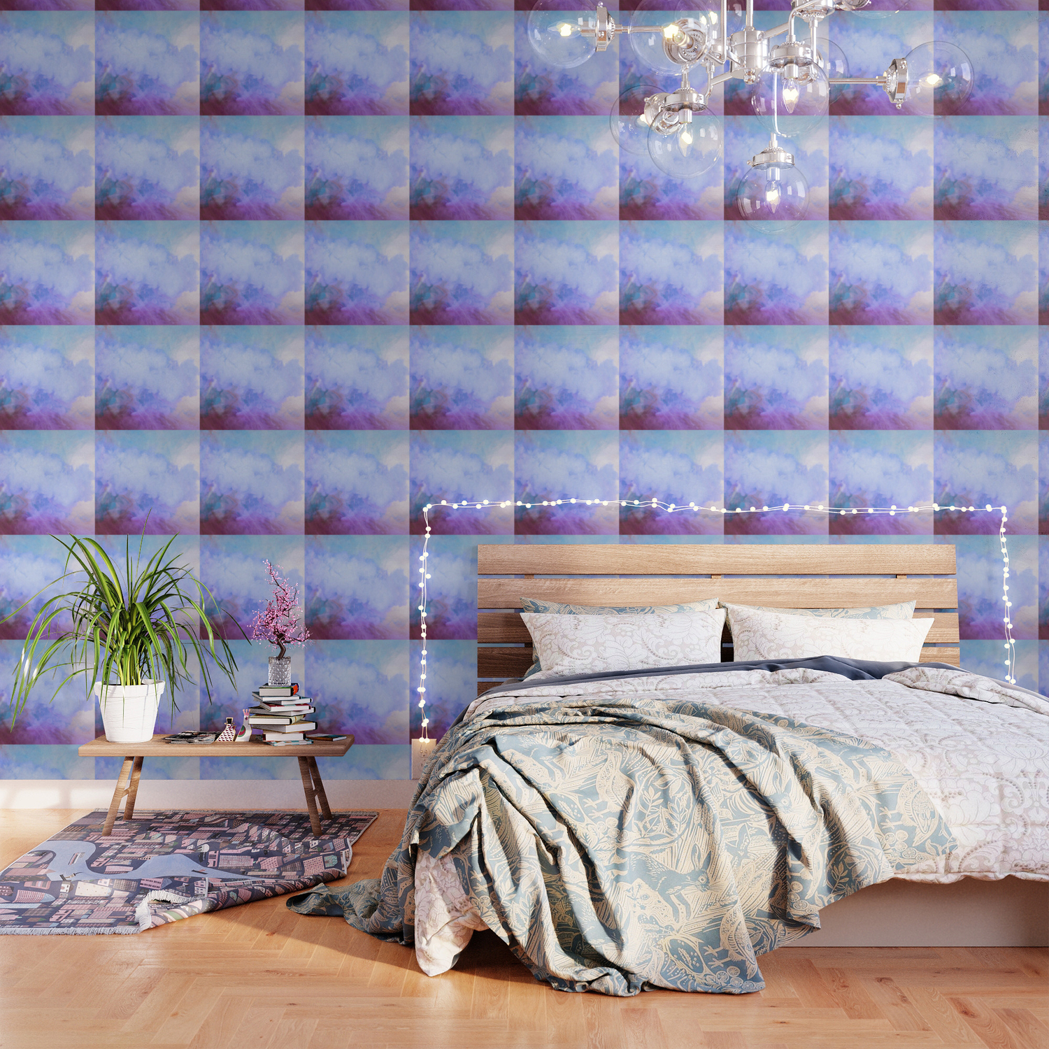 Dreamy Rainbow Clouds Wallpaper By Patternfactory Society6