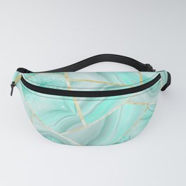 Soft Turquoise Agate Gold Geometric Summer Glam #1 #geo #decor #art #society6 Fanny Pack