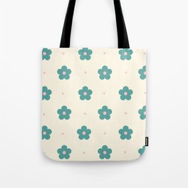 Flowers & Stars | Retro Green Palette Tote Bag
