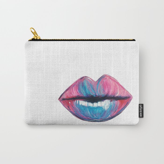 Colorful Art Lips Carry-All Pouch
