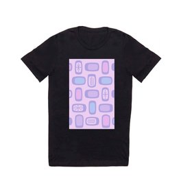 Midcentury MCM Rounded Rectangles Pink Blue T Shirt