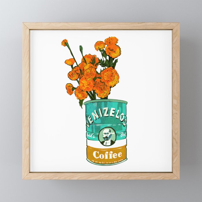 Greek Coffee & Marigolds for Lunch  Framed Mini Art Print