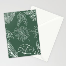 Green and White Foliage Background Stationery Card