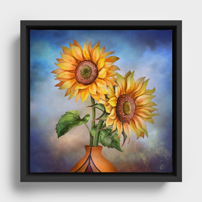 Sunflowers world  Framed Canvas