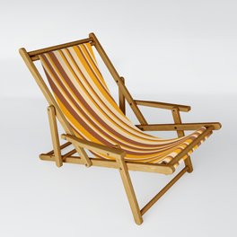 [ Thumbnail: Orange, Beige & Sienna Colored Striped/Lined Pattern Sling Chair ]