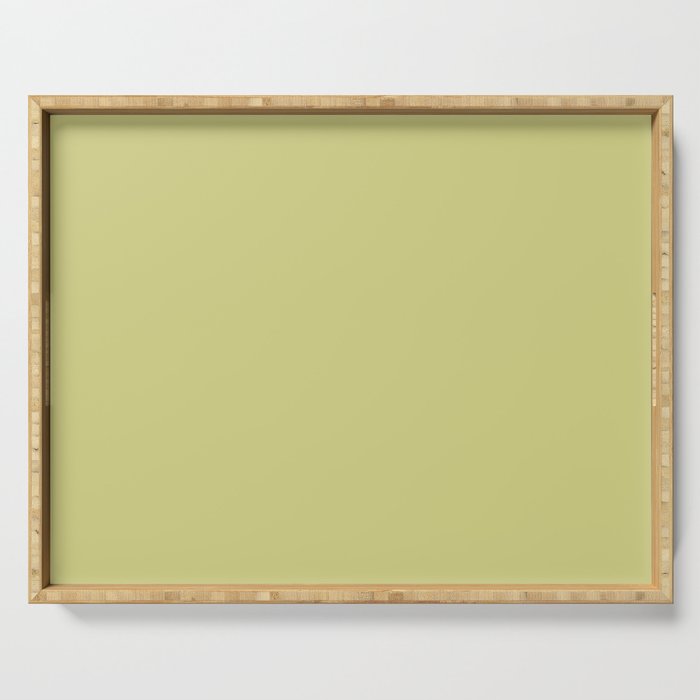 PRIMAVERA GREEN COLOR. Light Olive Solid Color Serving Tray