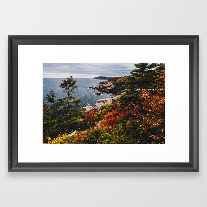 Acadia Cliffs, Maine Framed Art Print
