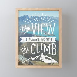 WORTH THE CLIMB Framed Mini Art Print | Newzealand, Color, Wanderlust, Queenstown, Roadtrip, Hiking, Adventure, Wilderness, Vintage, Nature 