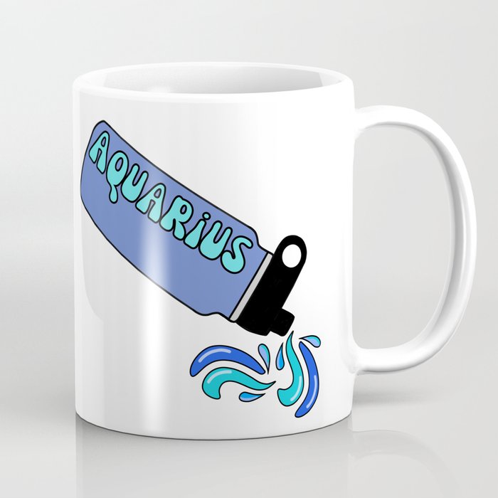 Zodiac Sign - Aquarius - Water Bearer - Water Bottle Coffee Mug
