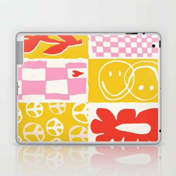Happy Colorful Pattern Block  Laptop & iPad Skin