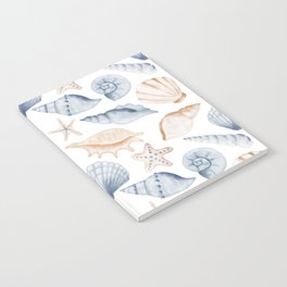 Seashell Watercolor Pattern Illustration Notebook