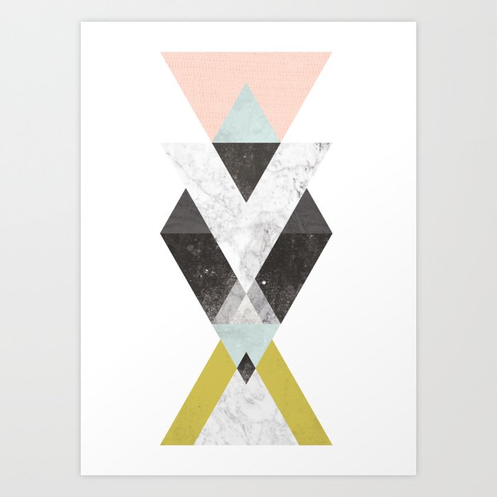 Marble and watercolor geometric abstract composition Bild Geometric Abstract kaufen | home24