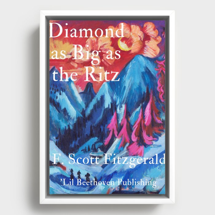 Diamond as big as the Ritz novella book cover by F. Scott Fitzgerald for 'Lil Beethoven Publishing for office, dining room, bar, bedroom home decor Framed Canvas