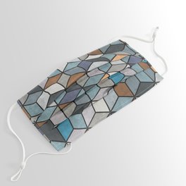 Colorful Concrete Cubes - Blue, Grey, Brown Face Mask
