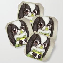 Japanese Chin Sips Matcha Latte Coaster