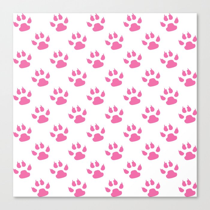 værdig dinosaurus volleyball Pink cat paws pattern Canvas Print by perldesign | Society6