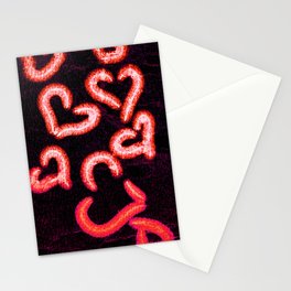 Distressed Hearts Red Stationery Card
