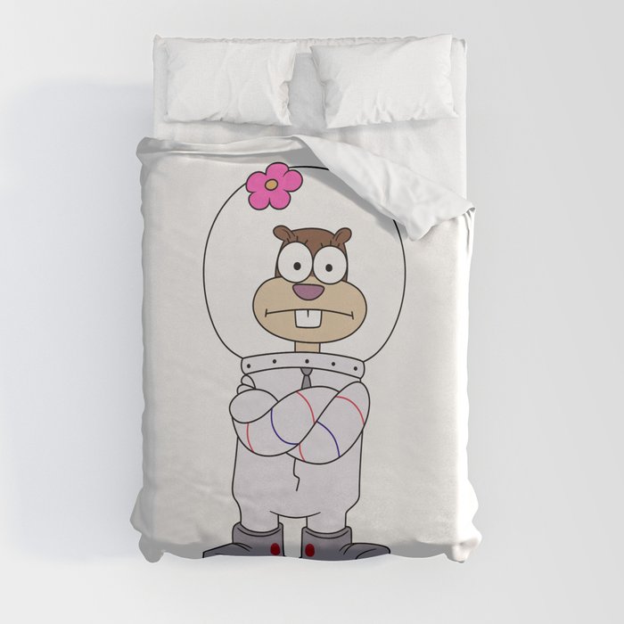Squirrel Sandy Cheeks from Spongebob stands with his hands folded. meme 2023 Duvet Cover