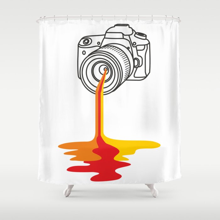 camera warm color Shower Curtain