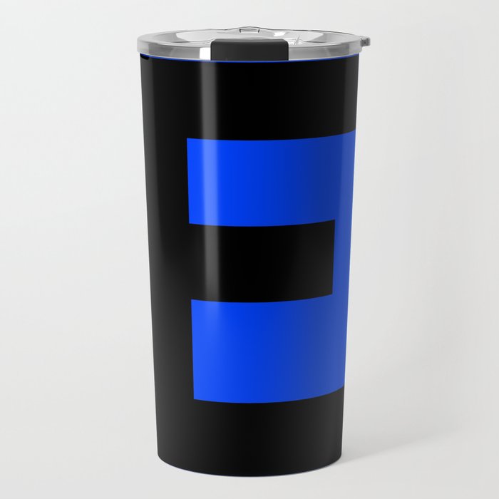 Letter E (Black & Blue) Travel Mug