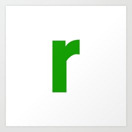 letter R (Green & White) Art Print