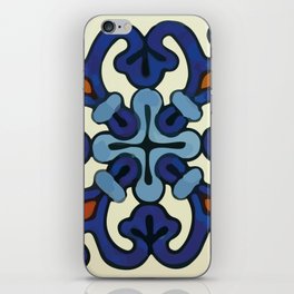 Baroque blue ornamental abstract talavera tile modern mexican home decor iPhone Skin