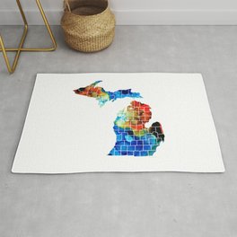 Michigan State Map - Counties by Sharon Cummings Rug