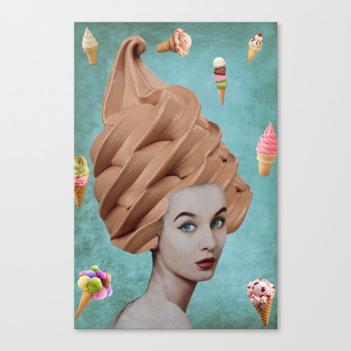 Cone Lady Collage Canvas Print