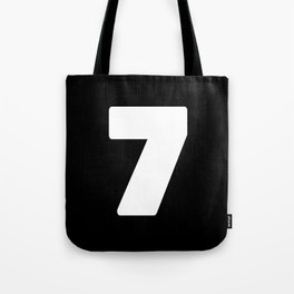 7 (White & Black Number) Tote Bag