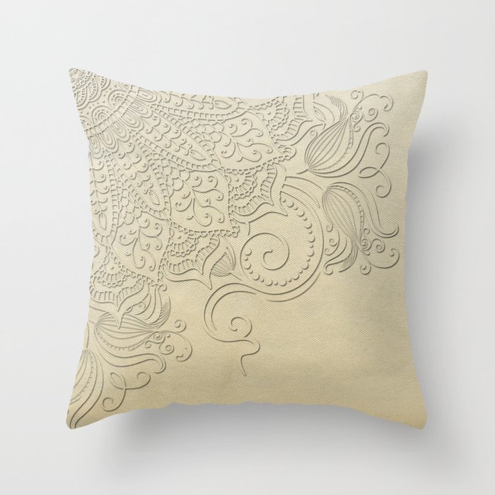 Mandala - Ghost canvas Throw Pillow