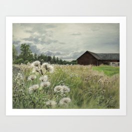 The Barn on the Meadow Art Print