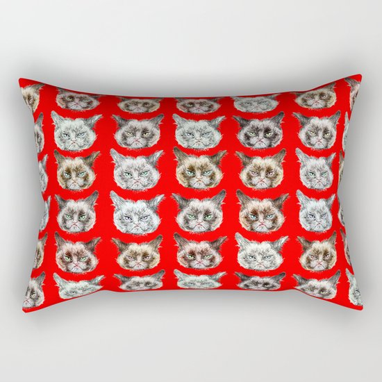 Cats Cats Cats on Red Rectangular Pillow
