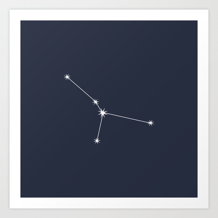 CANCER Dark Navy Blue – Zodiac Astrology Star Constellation Art Print