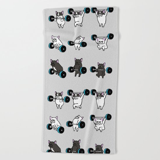 OLYMPIC LIFTING FRENCHIE Beach Towel