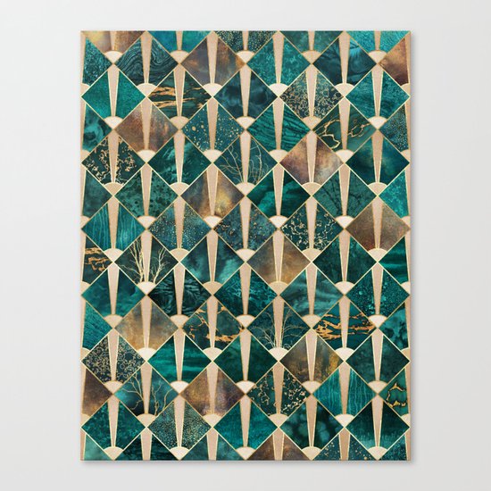 Art Deco Tiles - Ocean Canvas Print
