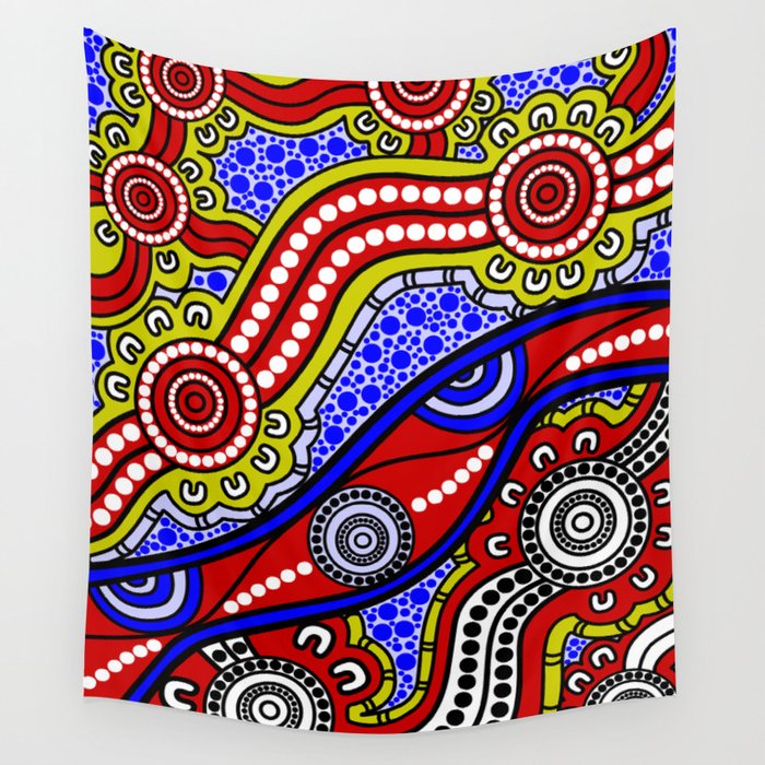 Authentic Aboriginal Art Welcome to Country Wall Tapestry by