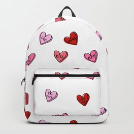 Hearts valentines day candy heart love sayings i love you pattern Backpack