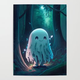 A cute ghost in a forest Poster