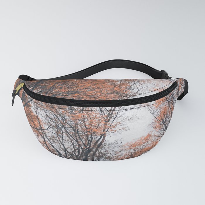 Autum brown amber forest sky Fanny Pack