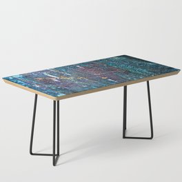 Abstract Cobalt Blue Rusty Metal Weathered Texture Coffee Table