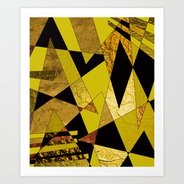 Black, Gold & Copper Shards Art Print