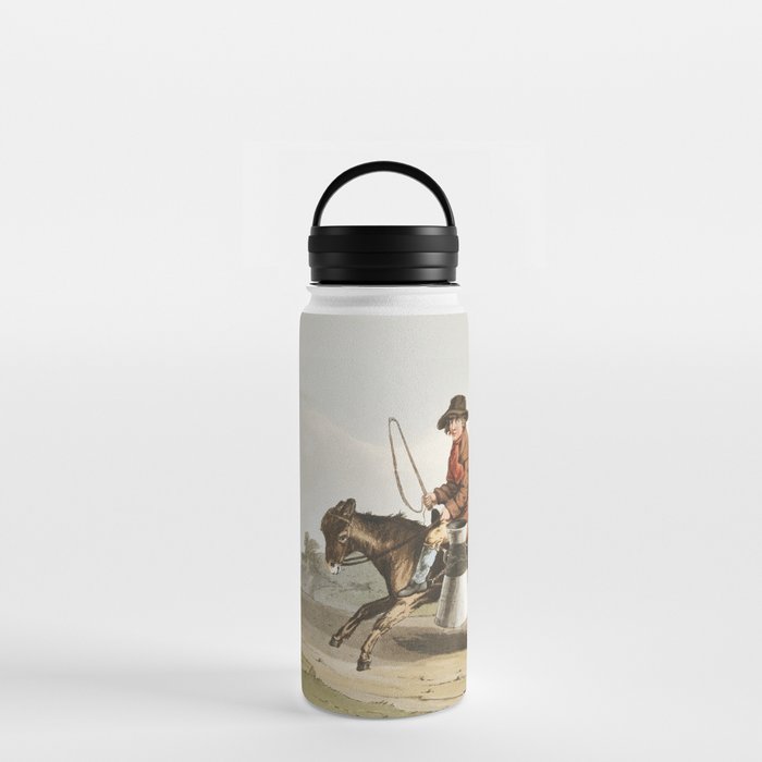 19th century in Yorkshire life man on a horse Water Bottle