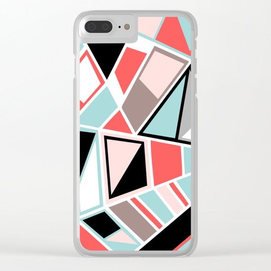 Abstract #534 Facets Clear iPhone Case