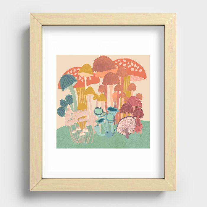 Mushroom Family Recessed Framed Print