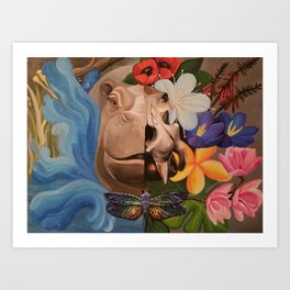 Life in Death: Hippo Art Print