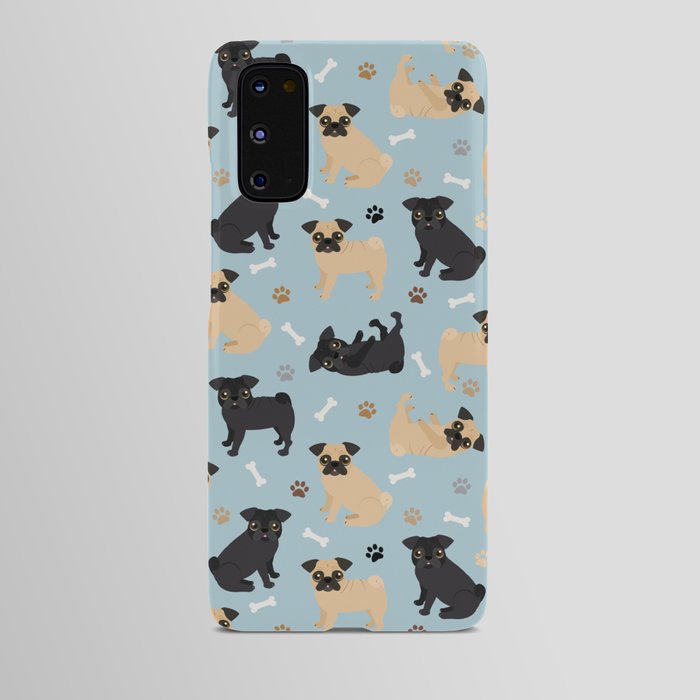 Pug Dogs Pattern Blue Android Case