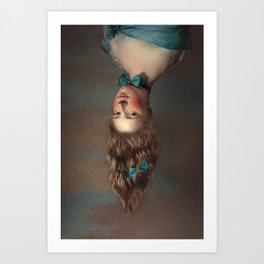 Upside Down Girl Art Print
