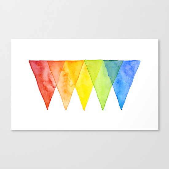 Geometric Watercolor Shapes Triangles Pattern Canvas Print